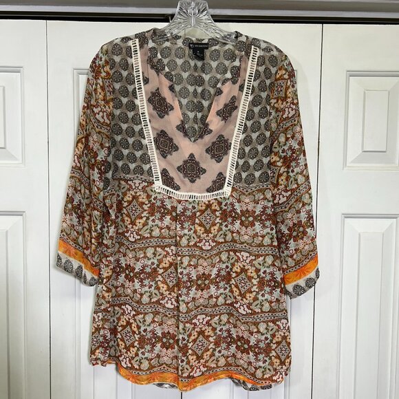 Bohemian Patterned Tunic Top - Picture 1 of 3
